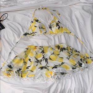THE CUTEST lemon halter coordinate set!!